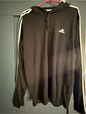 adidas Black long sleeve t-shirt with hood size XL